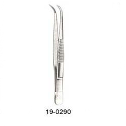 THUMB DRESSING FORCEPS, FINE POINT, CURVED 5 INCHES
