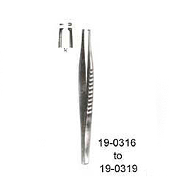 TREVES TISSUE FORCEPS, 1x2 TEETH, DELICATE/HEAVY PATTERN 5Â½ INCHES