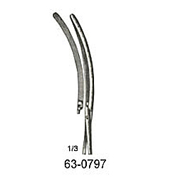 DOYEN INTESTINAL CLAMP WITH LONGITUDINAL SERRATIONS CURVED 9 INCHES (23CM)