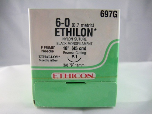 ETHILON BLK 45CM 6/0 P-1