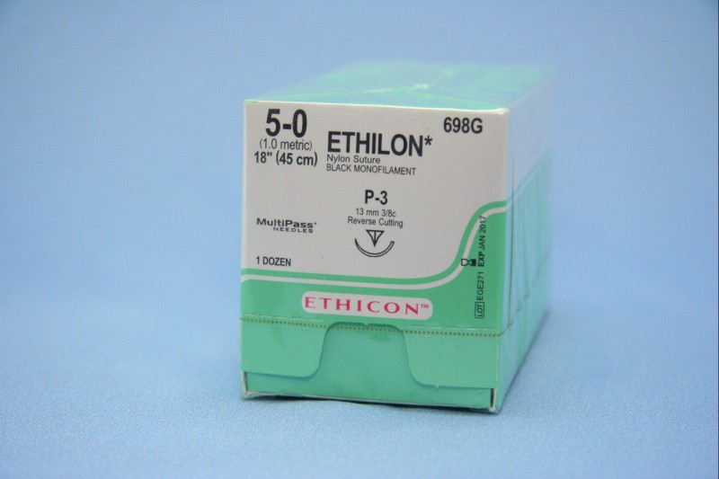 ETHILON BLK 45CM 5/0 P-3