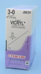 VICRYL UND 70CM 3/0 KS
