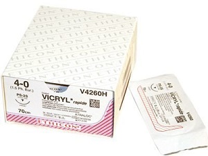 VICRYL RAPIDE 4/0 UNDYED 70CM 3/8 CIRCLE 19MM REVERSE CUTTING PS-2S PRIME NEEDLE