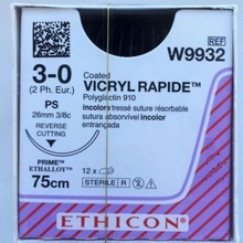 VICRYL RAPIDE 3/0 UNDYED 75CM 3/8Circle 26MM ReverseCutting PS  Needle