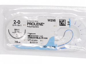 PROLENE 2/0 BLUE 75CM 1/2Circle 31MM RoundBody MH-1 Needle