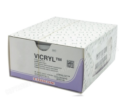 VICRYL 1 VIOLET 90CM 1/2Circle 40MM ETHIGUARD CTB Needle