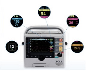 ZOLL M2 DEFIBRILLATOR MACHINE WITH ECG, SYNC, AED MODE, EXT PACKING, Spo2 & REAL-TIME CPR FEEDBACK