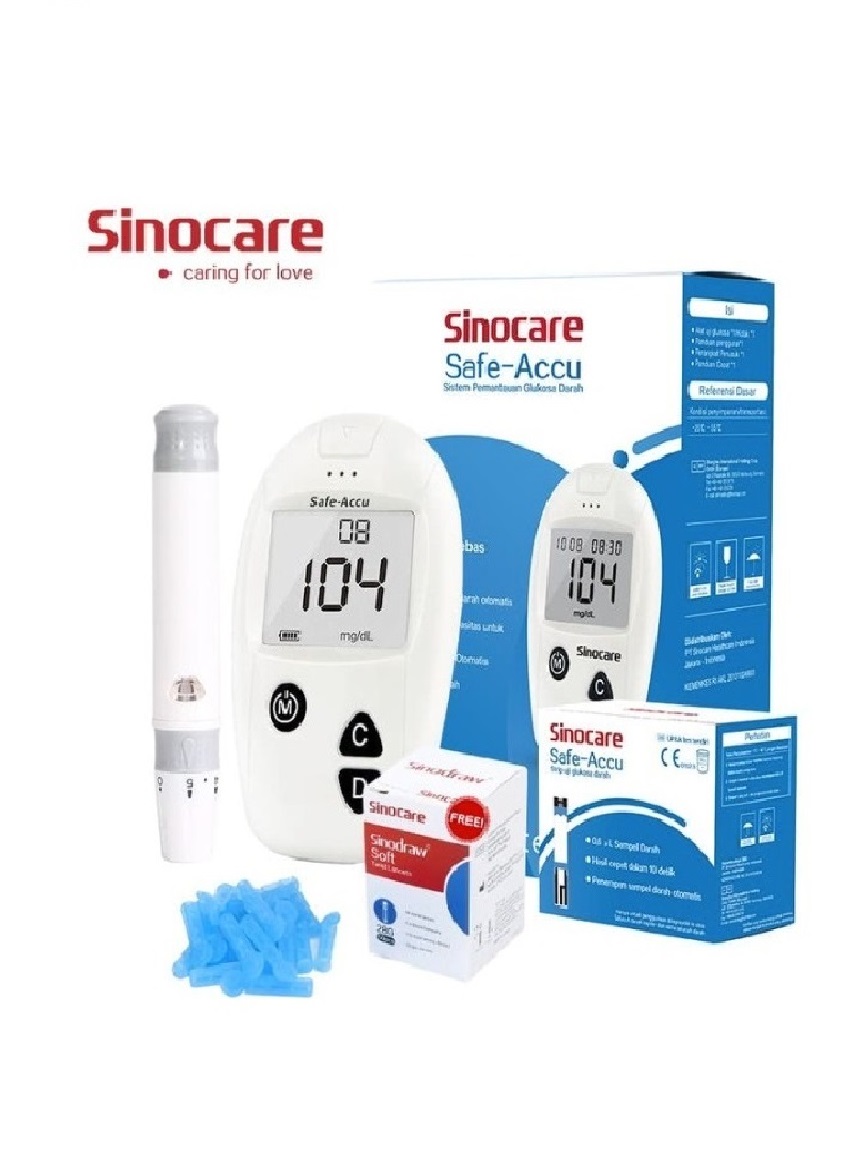 SAFE ACCU BLOOD GLUCOSE MONITOR SUGAR TEST KIT WT TEST STRIPS