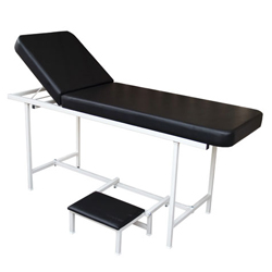 EXAMINATION COUCH WITH FOLDABLE SINGLE STEP STOOL, PVC COVER
