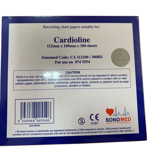CARDIOLINE/CARDIETTE  ECG PAPER- 112MM X 100MM X 300SH
