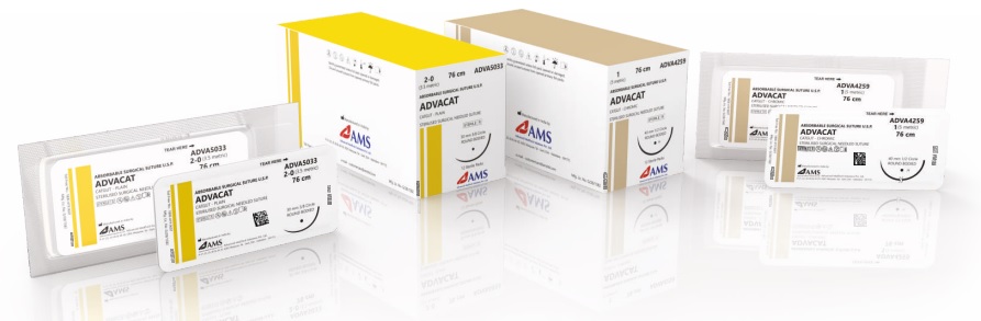 ADVACAT CATGUT CHROMIC 2-0 75CM 1/2 CIR RB SINGLE ARM 37MM
